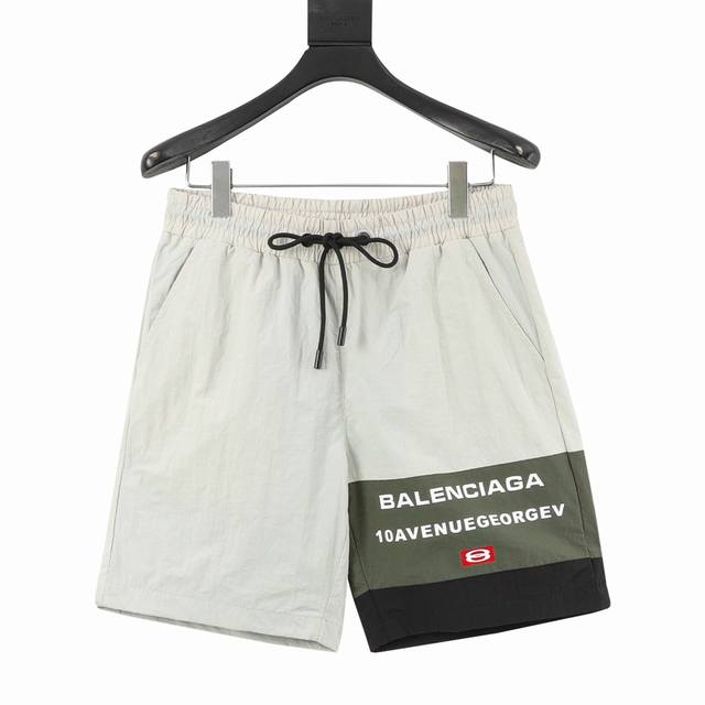 Balenciaga patchwork letter print shorts The fabric is made of custom woven fabr