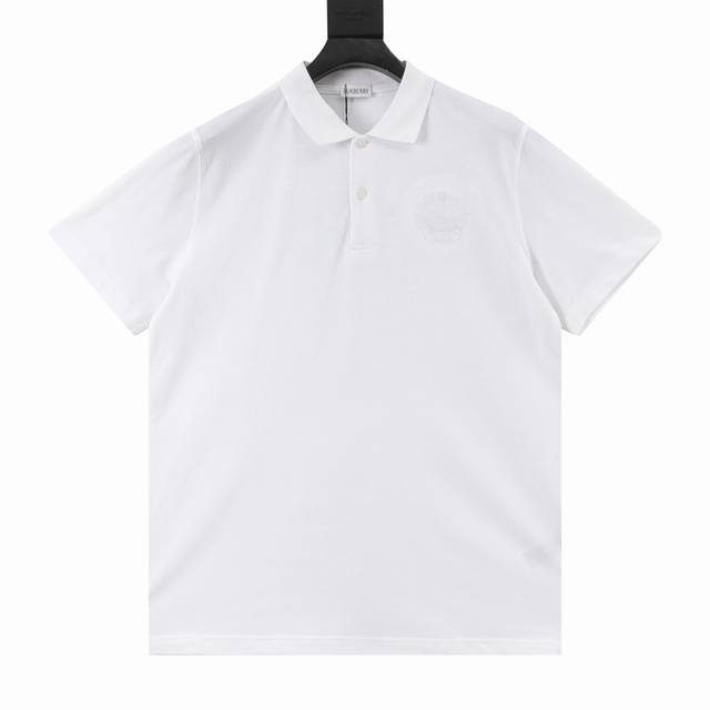 Burberry embroidered logo lapel Polo short sleeve is made of cotton pique mesh f