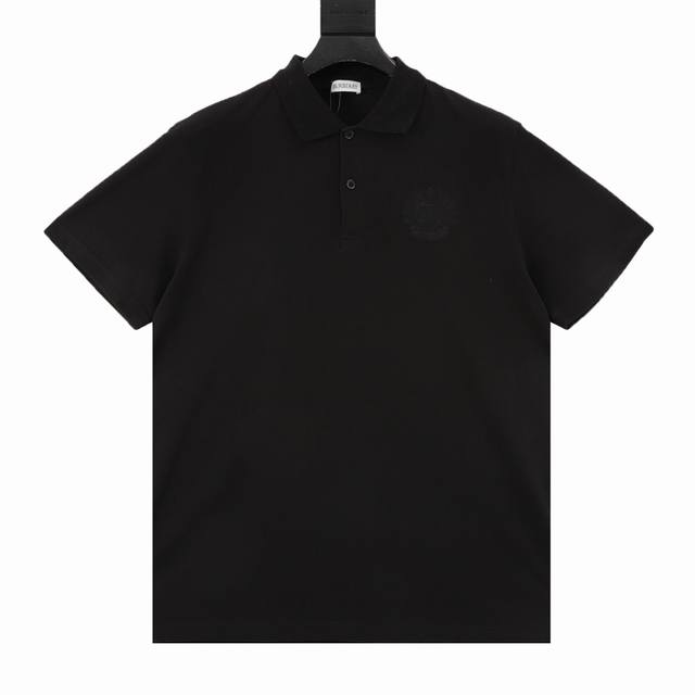 Burberry embroidered logo lapel Polo short sleeve is made of cotton pique mesh f