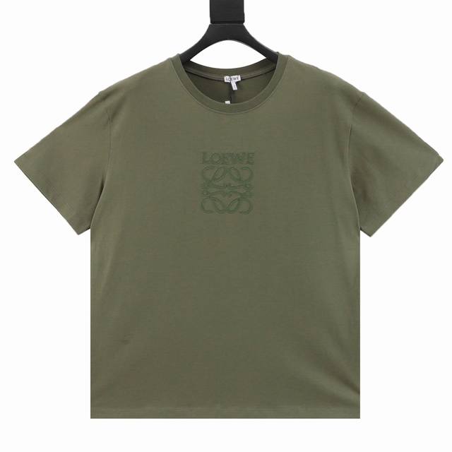 Loewe short-sleeved T-shirt with large chest embroidery Made from 260G cotton do