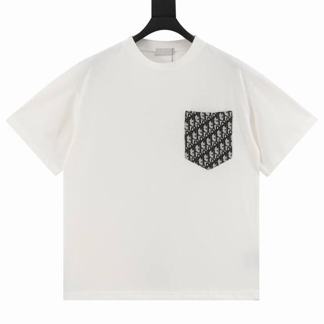 Dior Dior pocket decoration patchwork short-sleeved T-shirt Simple yet refined O