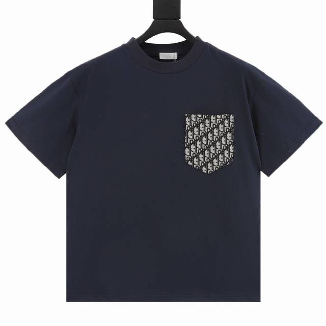 Dior Dior pocket decoration patchwork short-sleeved T-shirt Simple yet refined O