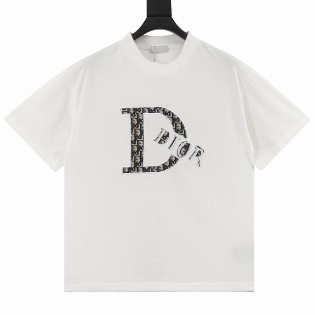Dior Dior yarn-dyed three-dimensional embossed short-sleeved pure cotton double