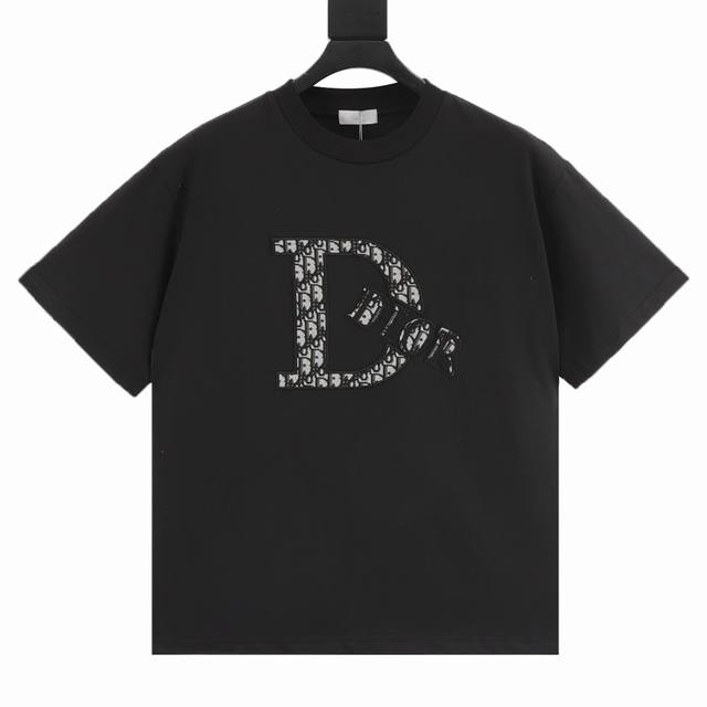 Dior Dior yarn-dyed three-dimensional embossed short-sleeved pure cotton double