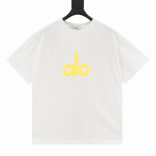 Alo basic letter logo printed short sleeves Imported pulp will not deform after