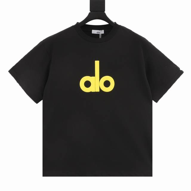 Alo basic letter logo printed short sleeves Imported pulp will not deform after
