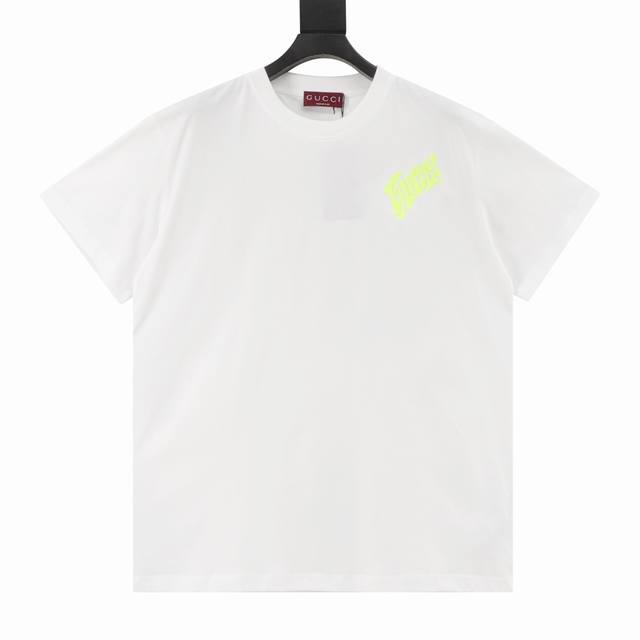 Gucci Guc Lido series fluorescent green short-sleeved T-shirt The original versi