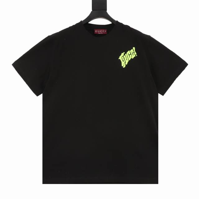Gucci Guc Lido series fluorescent green short-sleeved T-shirt The original versi