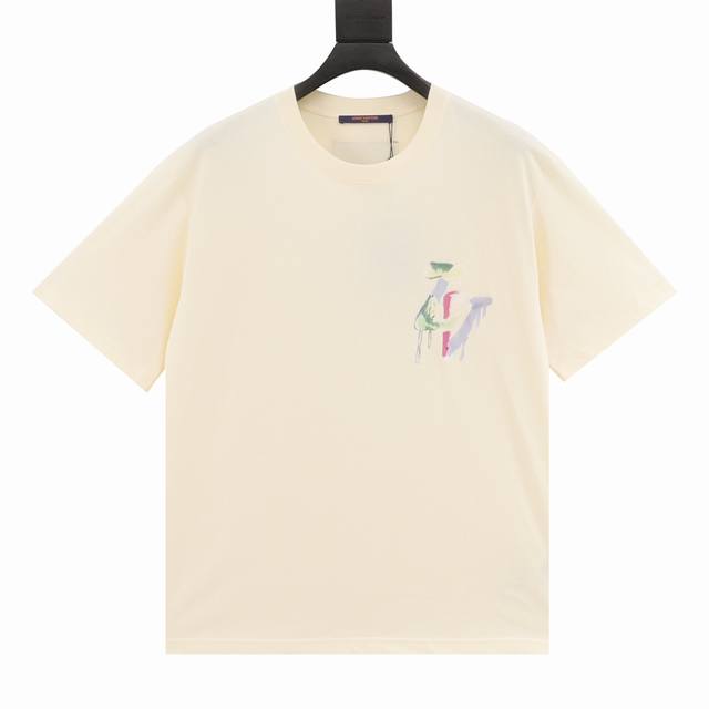 Louis Vuitton graffiti hand-painted large letter print short-sleeves Customized