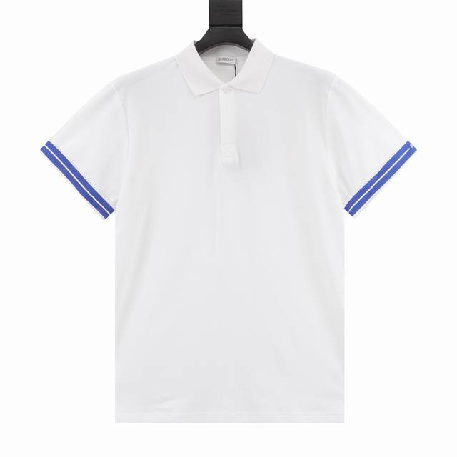 Burberry short-sleeved Polo shirt with warhorse print and cuff webbing is made o