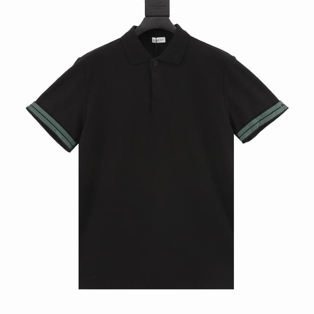 Burberry short-sleeved Polo shirt with warhorse print and cuff webbing is made o
