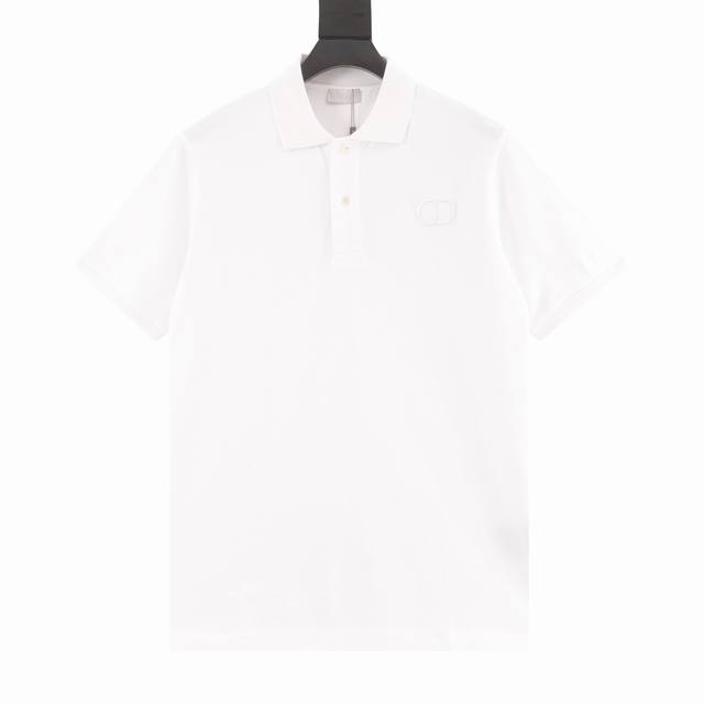 Dior Dior Cd Embroidered Logo Short Sleeve Polo Shirt Made of cotton pique mesh