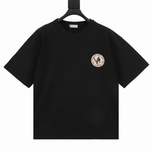 Dior Dior Patch Logo Round Neck Short Sleeve A new summer limited edition short-