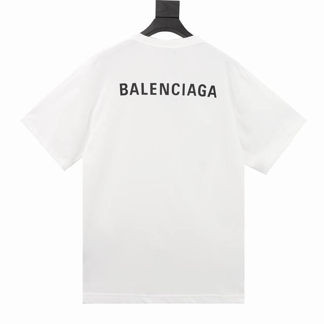 Balenciaga round-neck short-sleeved top with letter prints on the front and back