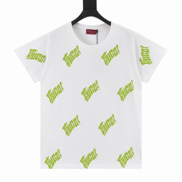 Gucci 25Ss Green Foam Print Short Sleeves Gucci's new T-shirt is made of heavy w