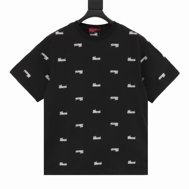 Gucci 24Ss Full Embroidered Logo Short Sleeves The early autumn series reinterpr