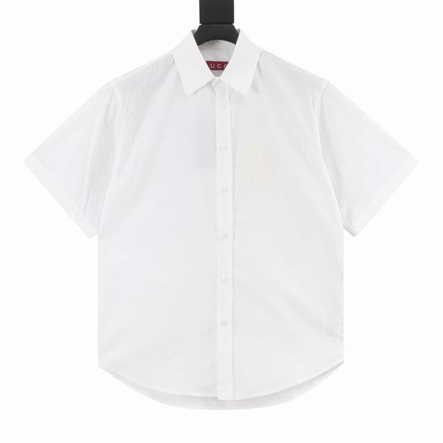 Gucci 24Ss square G letter laminated short-sleeved shirt Made of custom fabric,