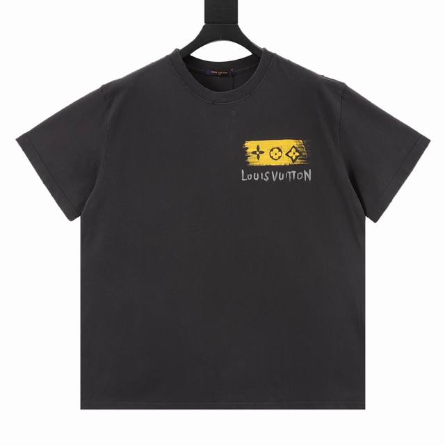 Louis Vuitton Ink-rendered Printed Short-sleeved T-shirt Luxurious and casual, t