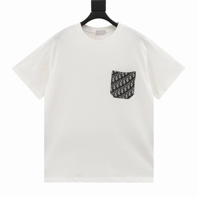 Dior pocket decoration patchwork short-sleeved T-shirt Simple yet refined Os sho