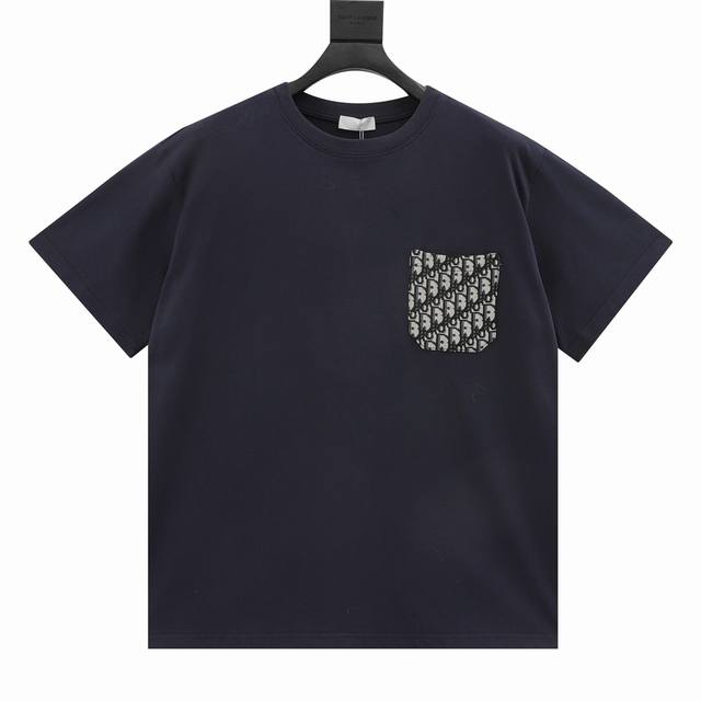 Dior pocket decoration patchwork short-sleeved T-shirt Simple yet refined Os sho