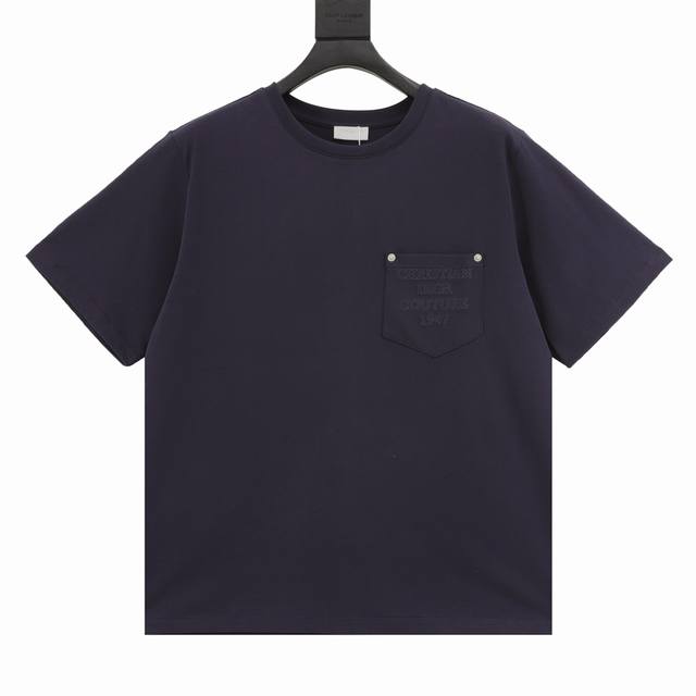 Dior Dior embroidered letter pocket round neck short sleeve original purchase, c