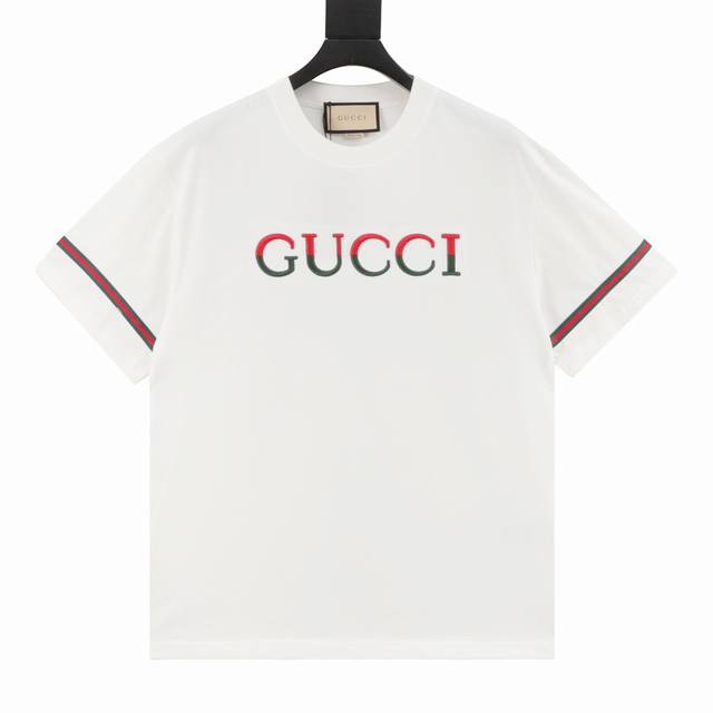 Gucci red and green three-dimensional embroidered ribbon short sleeves Size:Xs-X
