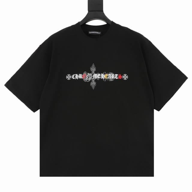 Chrome Hearts Ch short-sleeved T-shirt with Sanskrit print on the chest The fabr