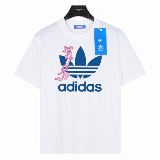 Adidas Pink Panther Style: Ad02 White 240g heavyweight small drop shoulder 100%