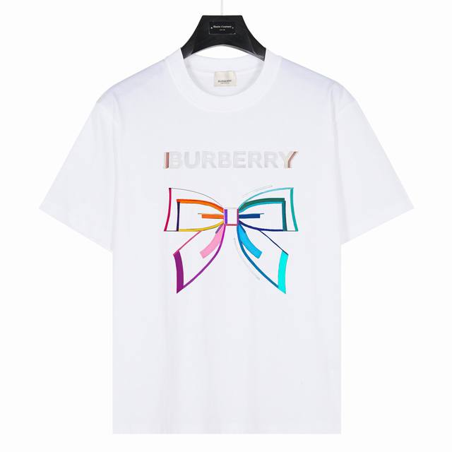 Burberry colorful bow style number: Bb13 White 240g heavyweight small drop shoul