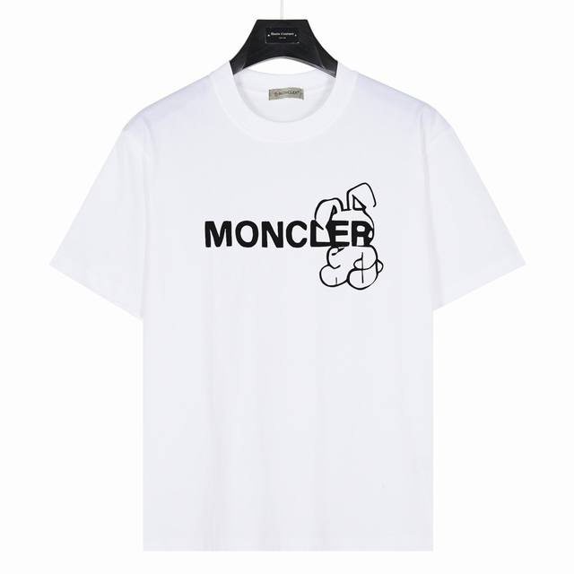 Moncler] Cartoon font rabbit pattern model number: Mk10 White 240g heavyweight s