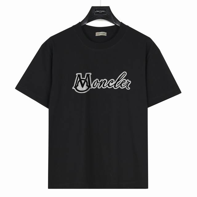 Moncler] Artistic font logo Style number: Mk09 Black 240g heavyweight small drop