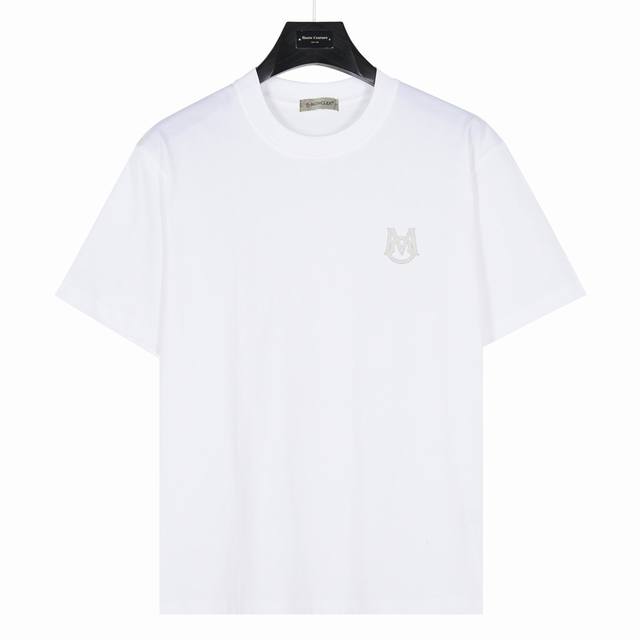 Moncler] Small M logo on the chest, model number: Mk02 White 240g heavyweight sm