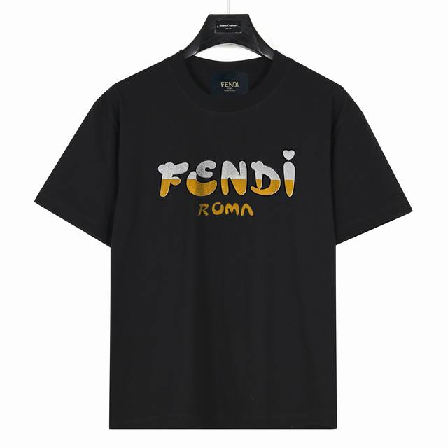 Fendi Fendi Q version text print model number: Fd04 Black 240g heavyweight small