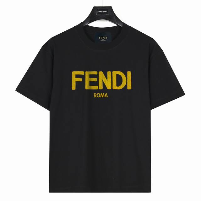 Fendi classic letter print model number: Fd02 Black 240g heavyweight small drop