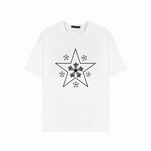 Chrome Hearts five-pointed star-shaped personality short-sleeved T-shirt, simple