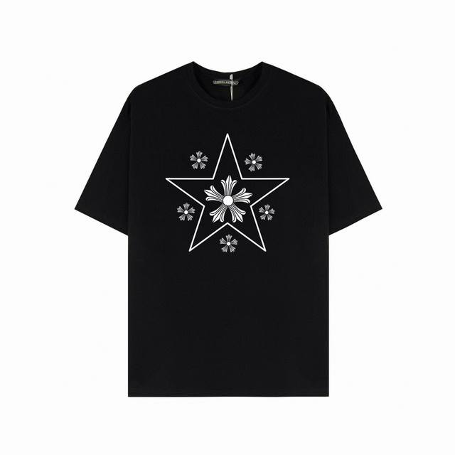 Chrome Hearts five-pointed star-shaped personality short-sleeved T-shirt, simple