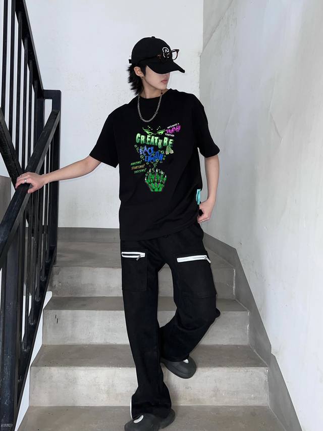 Versace Versace claw letter print short sleeve top picture