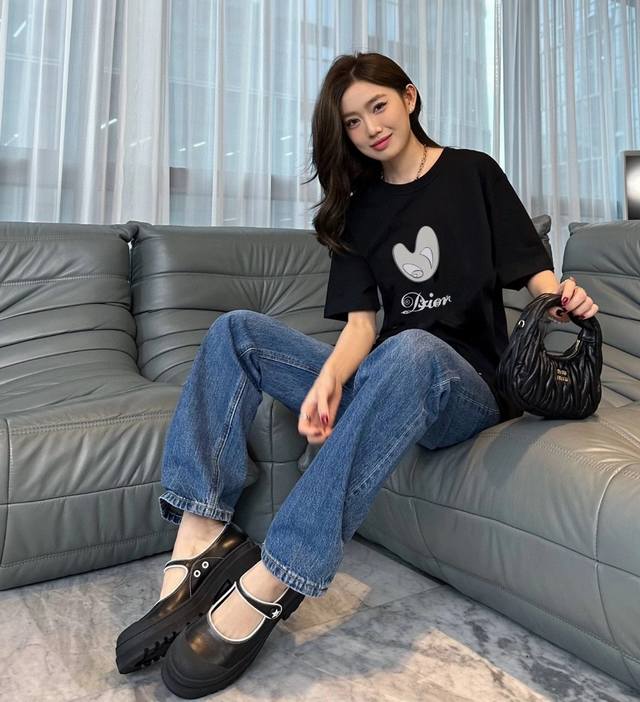 Dior letter print short-sleeved T-shirt upper body picture