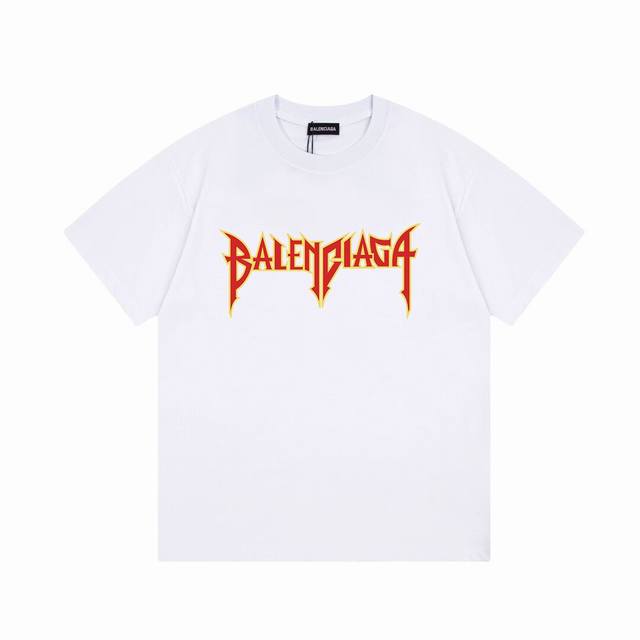 Balenciaga flame letter short sleeves, Upgraded quality, exquisite workmanship,