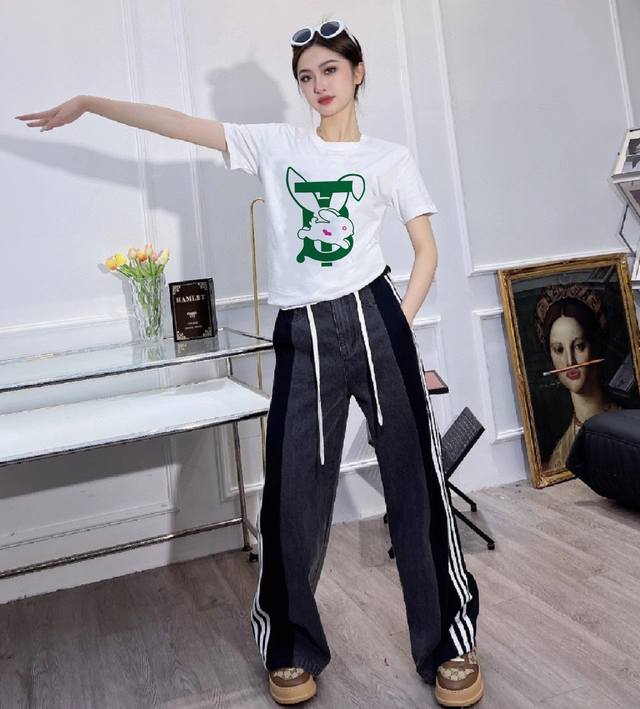 Burberry bunny letter print short sleeve top
