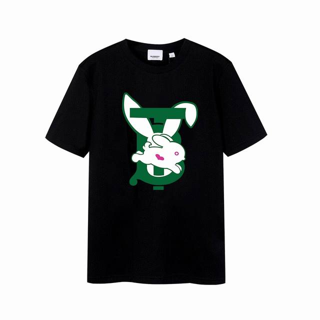 Burberry bunny letter print short sleeves. High version, trendy high street coup