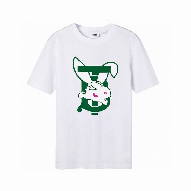 Burberry bunny letter print short sleeves. High version, trendy high street coup