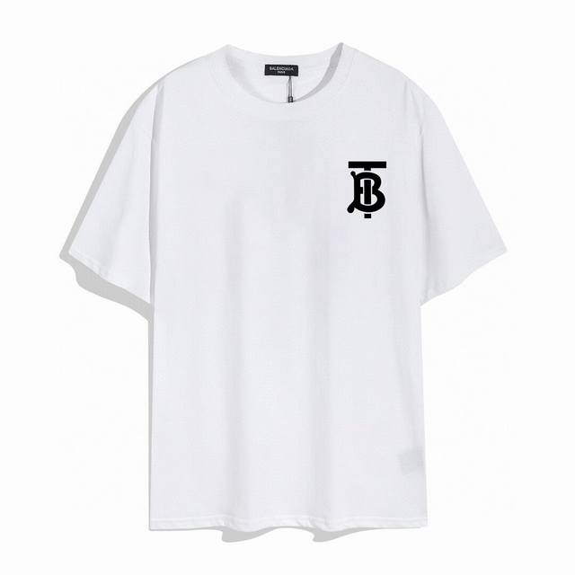 Burberry Burberry letter B small logo printed short sleeves. High version, trend
