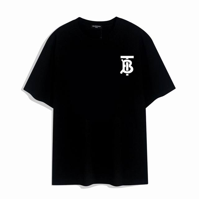 Burberry Burberry letter B small logo printed short sleeves. High version, trend