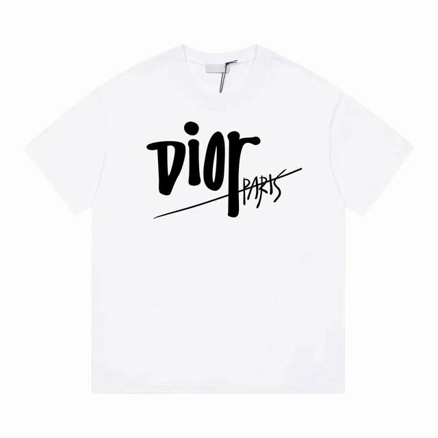 Dior's new letter print short-sleeved T-shirt, simple and elegant design looks f