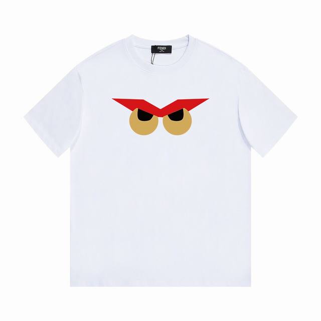 Fendi Fendi owl eyes short-sleeved T-shirt, elegant design looks full of tempera