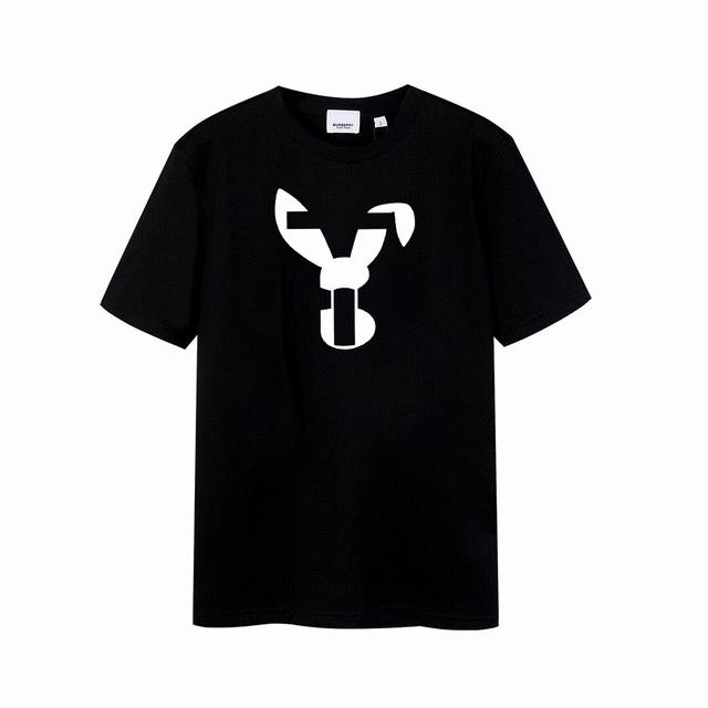 Burberry bunny short-sleeved T-shirt. High-end version, trendy high street coupl