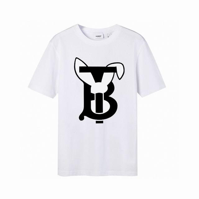 Burberry bunny short-sleeved T-shirt. High-end version, trendy high street coupl