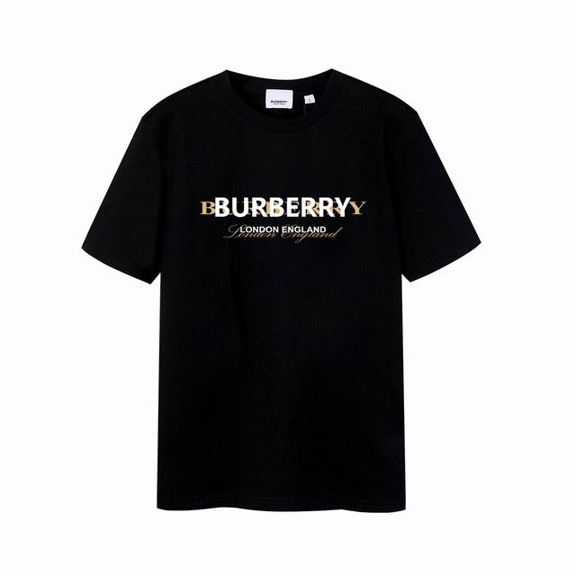 Burberry Burberry letter overlapping print short sleeves high version, trendy hi