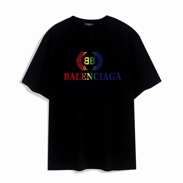 Balenciaga rainbow wheat ear short sleeves, Upgraded quality, exquisite workmans